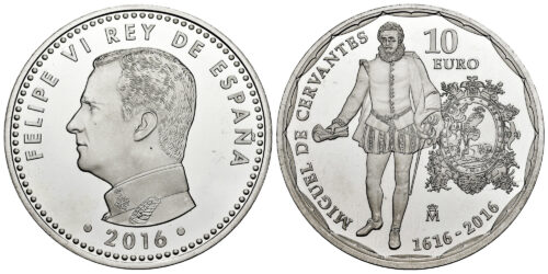 ESPAÑA 10 EUROS 2016  IV CENTº DE LA MUERTE DE CERVANTES