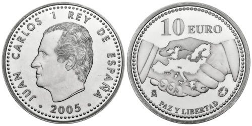 ESPAÑA 10 EUROS 2005  PAZ Y LIBERTAD