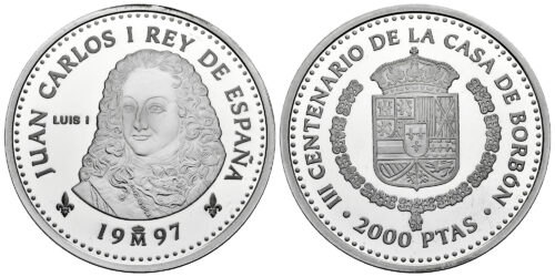 ESPAÑA 2000 PESETAS 1997 SERIE BORBONES (LUIS I)