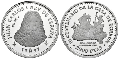 ESPAÑA 2000 PESETAS 1997 SERIE BORBONES (FELIPE V)