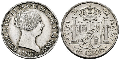 ISABEL II  10 REALES 1853 MADRID