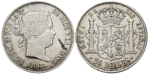 ISABEL II  20 REALES 1860 MADRID