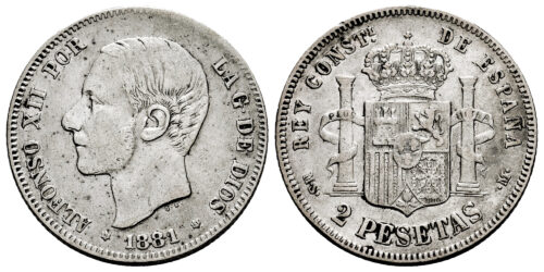 ALFONSO XII  2 PESETAS 1881
