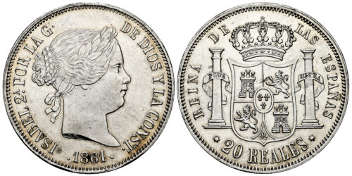 ISABEL II  20 REALES 1861 MADRID