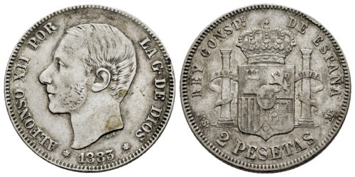 ALFONSO XII  2 PESETAS 1883