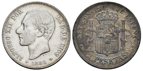 ALFONSO XII  2 PESETAS 1884