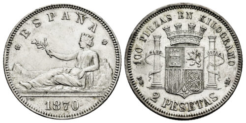 GOBIERNO PROVISIONAL 2 PESETAS 1870*74