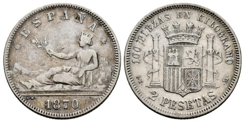 GOBIERNO PROVISIONAL 2 PESETAS 1870*75