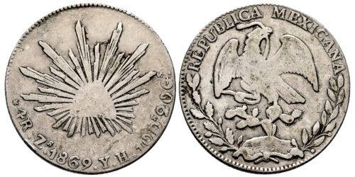 MEXICO 4 REALES 1869 ZACATECAS YH