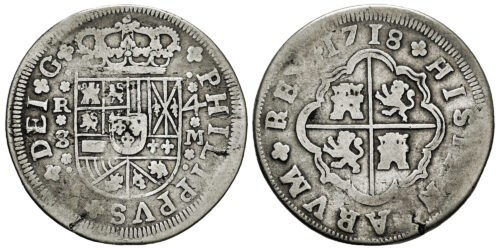 FELIPE V  4 REALES 1718 SEVILLA M