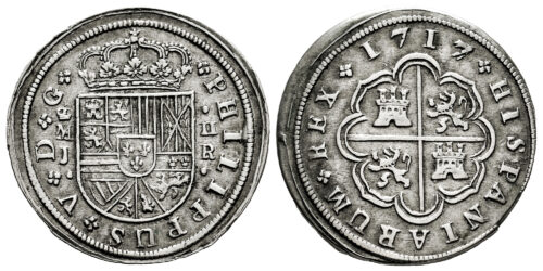 FELIPE V  2 REALES 1717 MADRID J