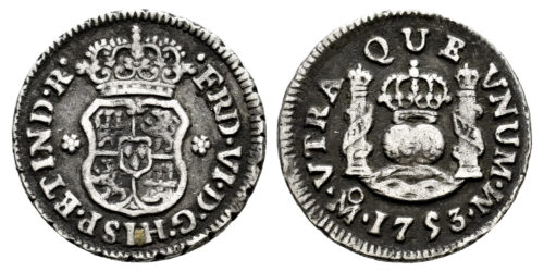 FERNANDO VI  1/2 REAL 1753 MEXICO M