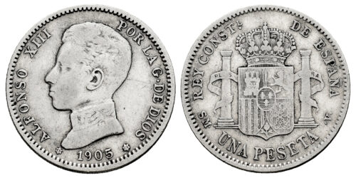 ALFONSO XIII  1 PESETA 1905