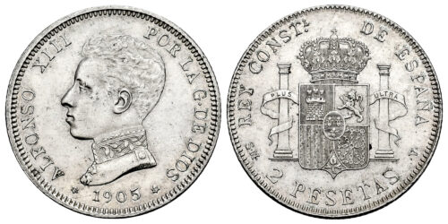ALFONSO XIII  2 PESETAS 1905