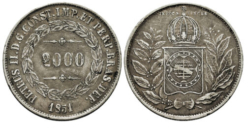 BRASIL 2000 REIS 1851 PEDRO II