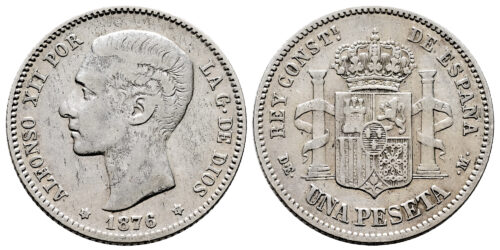 ALFONSO XII  1 PESETA 1876