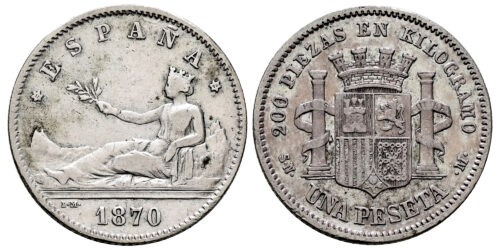 GOBIERNO PROVISIONAL 1 PESETA 1870*18-70 SNM