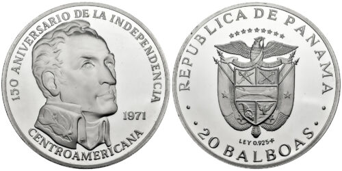 PANAMA 20 BALBOAS 1971  150 ANIVº DE LA INDEPENDENCIA