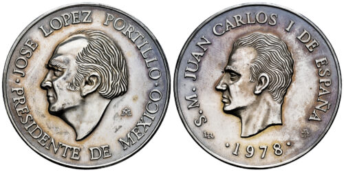 MEDALLA; 1978 PRIMERA VISITA DEL REY JUAN CARLOS I A MEXICO