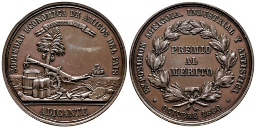 MEDALLA; ALICANTE, SOCIEDAD ECONOMICA DE AMIGOS DEL PAIS 1860
