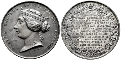 MEDALLA; GUERRA DE AFRICA CONTRA MARRUECOS 21-10-1859