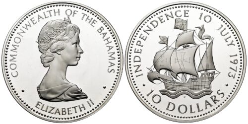 BAHAMAS 10 DOLARES 1973 INDEPENDENCIA