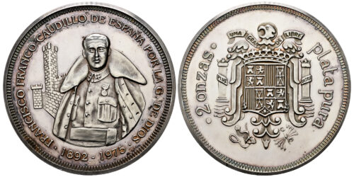 2 ONZAS (PLATA) FRANCISCO FRANCO 1892-1975