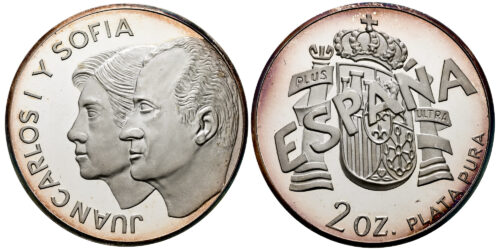 2 ONZAS (PLATA) REY JUAN CARLOS I Y LA REINA SOFIA