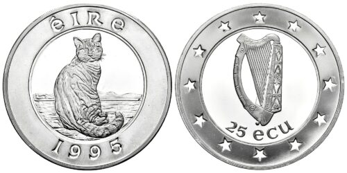 IRLANDA 25 ECUS 1995 GATO IRLANDES (PIEDFORT)
