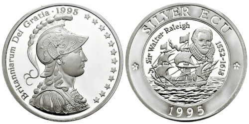INGLATERRA SILVER ECU 1995 SIR WALTER RALEIGH (PIEDFORT)