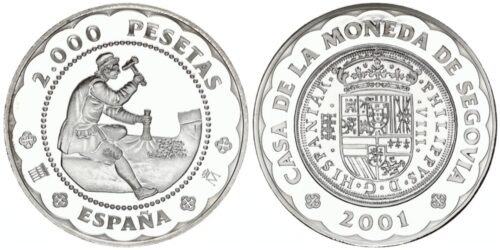 ESPAÑA 2000 PESETAS 2001 CECA DE SEGOVIA