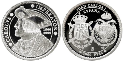 ESPAÑA 2000 PESETAS CARLOS I  TALERS DE LUBECK 2000