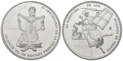 ESPAÑA 10 EUROS 2005  IV CENTº DEL QUIJOTE (MOLINOS DE VIENTO)